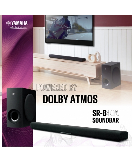 Yamaha SR-B40A Dolby Atmos Sound Bar with Wireless Subwoofer