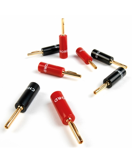 Chord Banana Plug Screw Type Red/ Black (Set of 4) - TOOS
