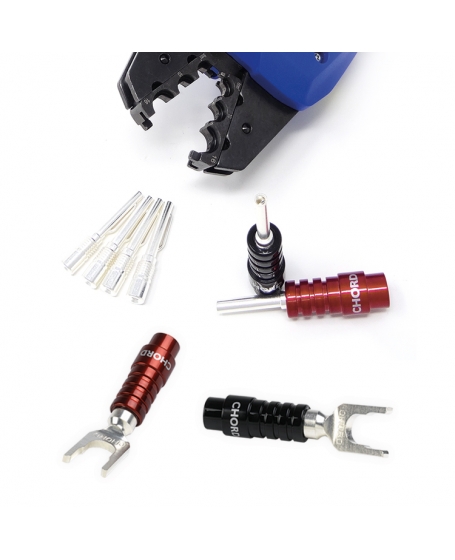 Chord Ohmic Spade Short Crimp Black / Red ABS Cap (Per Piece)