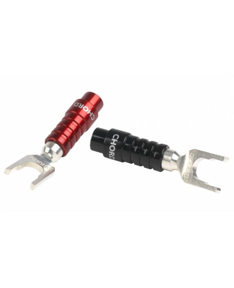 Chord Ohmic Spade Short Crimp Black / Red ABS Cap (Per Piece)