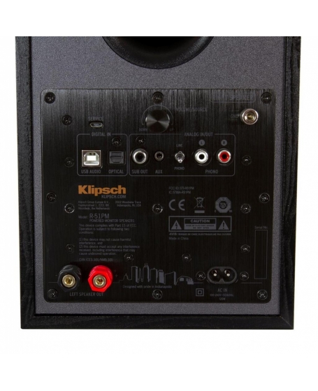 Klipsch R-51PM Power Monitor Speaker With Bluetooth and Phono Input (DU)
