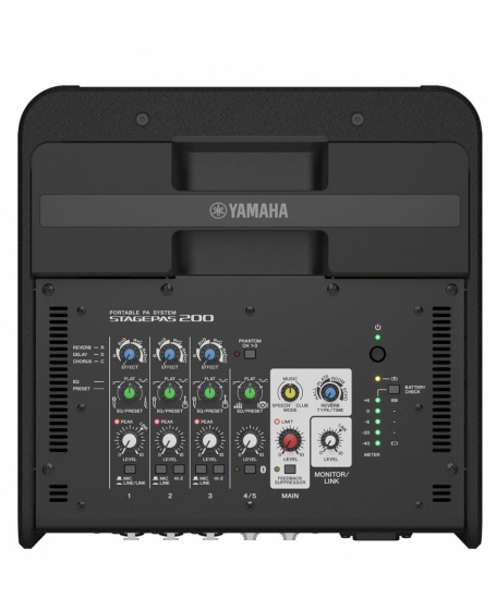 Yamaha STAGEPAS 200BTR Portable PA System with high-capacity lithium-ion battery