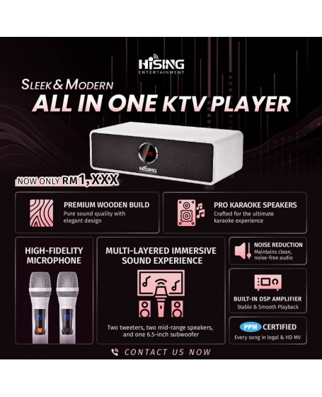 Hising M100 All In One Karaoke Soundbar