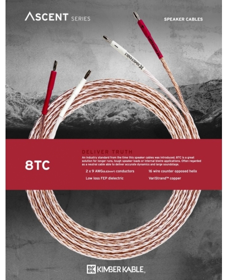 Kimber Kable 8TC Ascent Series Speaker Cable 2.5M Made In USA (PL)