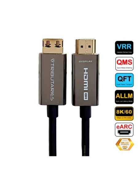 Tributaries UHDAOC 48G Hybrid Active Optical (AOC) HDMI Cable 15 Meter
