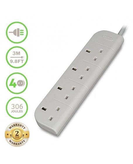 Belkin F9E400sa3M 4-Socket Surge Protector