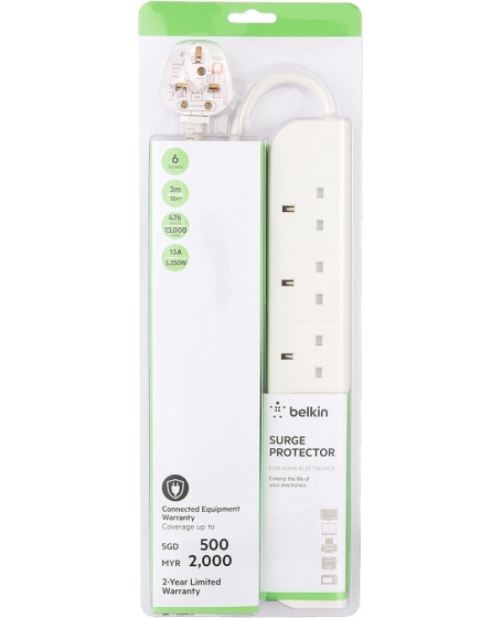 Belkin F9E600sa3M 6-Socket Surge Protector