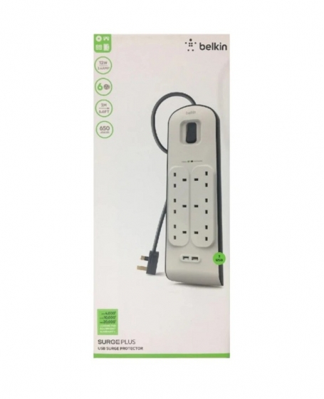 Belkin BSV604sa2M 2.4 Amp USB Charging 6-outlet Surge Protection Strip