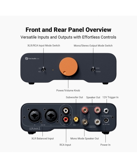Fosi Audio ZA3-48V Balanced Stereo Amplifier