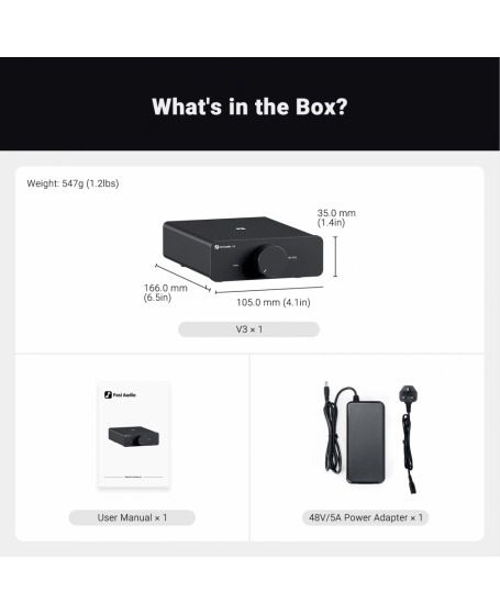 Fosi Audio V3-48V Mini Stereo Power Amplifier