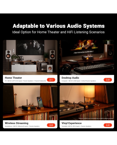 Fosi Audio MC331 Tube Integrated Bluetooth Amp