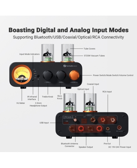 Fosi Audio MC331 Tube Integrated Bluetooth Amp