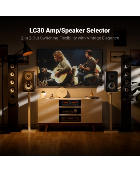 Fosi Audio LC30-B VU Meter Amplifier Speaker Selector