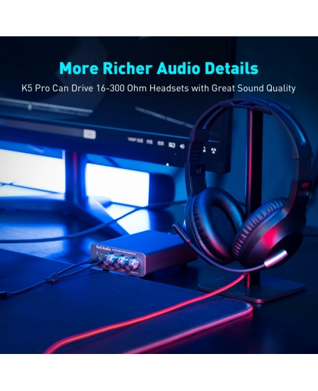 Fosi Audio K5 Pro Gaming DAC Headphone Amplifier