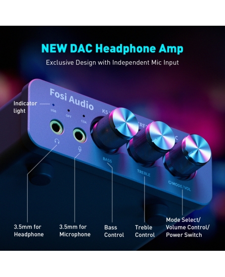 Fosi Audio K5 Pro Gaming DAC Headphone Amplifier