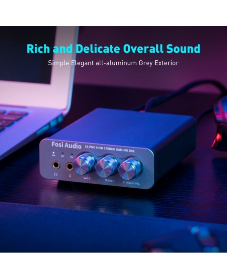 Fosi Audio K5 Pro Gaming DAC Headphone Amplifier