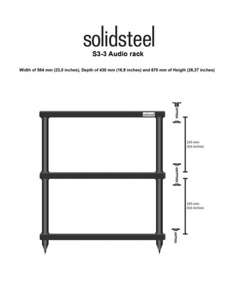 Solidsteel S3-3 Hi-Fi Rack Made In Italy ( 3 Tiers )
