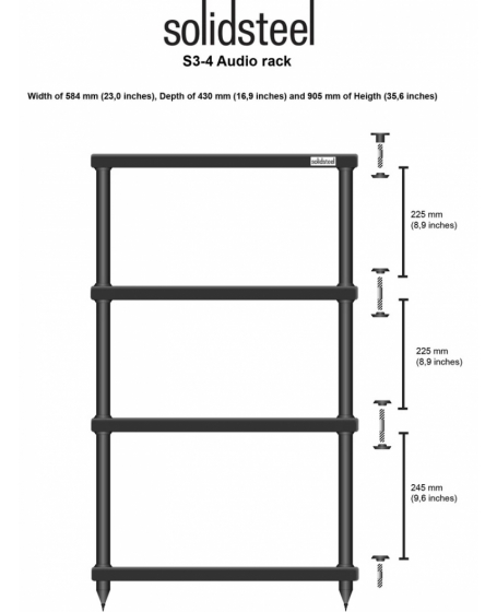 Solidsteel S3-4 Hi-Fi Rack Made In Italy ( 4 Tiers )
