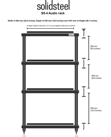 Solidsteel S5-4 30th Anniversary Advanced Hi-Fi Audio Rack Made In Italy ( 4 Tiers )