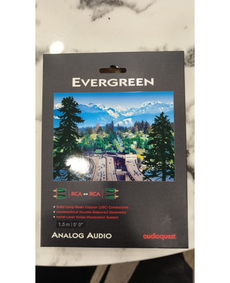 Audioquest Evergreen RCA to RCA Interconnect 1.5Meter (PL)