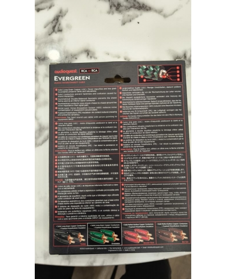 Audioquest Evergreen RCA to RCA Interconnect 1.5Meter (PL)