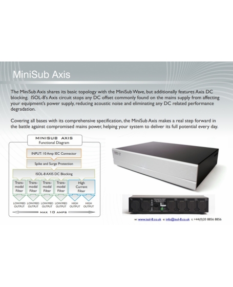 ISOL-8 MiniSub Axis Mains Conditioner US Plug Made in England