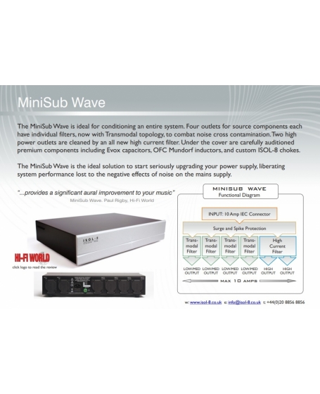 ISOL-8 MiniSub Wave Mains Conditioner US Plug Made in England